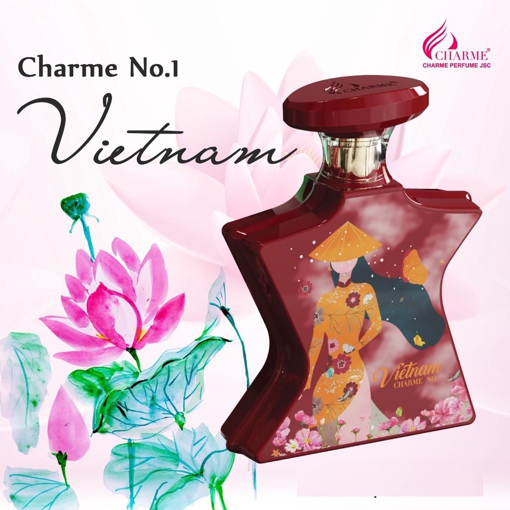 Nước hoa nữ cao cấp, Charme N0.1 Vietnam, lưu hương lâu, hương thơm truyền thống từ hoa sen, 100ml