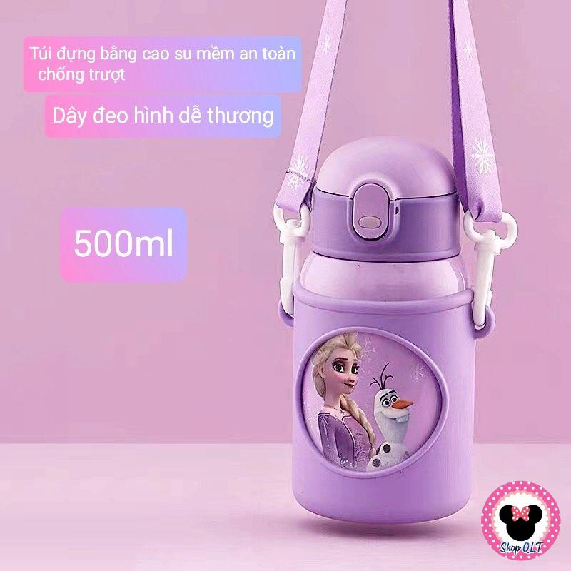 Bình Giữ Nhiệt Hàng DlSNEY Xinh Xắn Cho Bé. Có ống hút, đầu rót , túi đựng và dây đeo rất đẹp