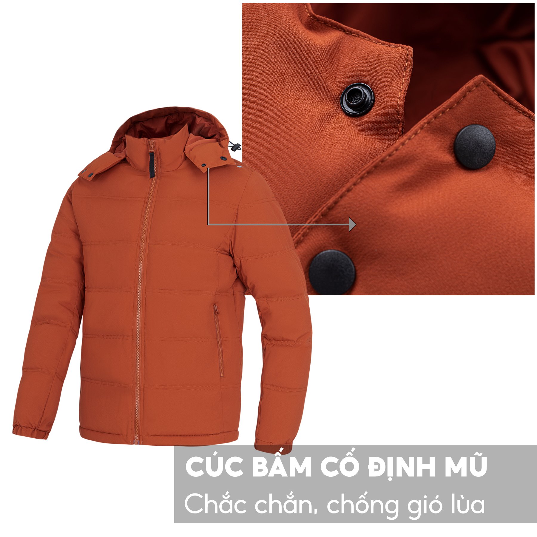 Áo Khoác Phao RUNNING 5S Nhiều Màu, Chần Bông Xay Khử Khuẩn, Mũ Tháo Rời, Dày Dặn Giữ Ấm Tốt