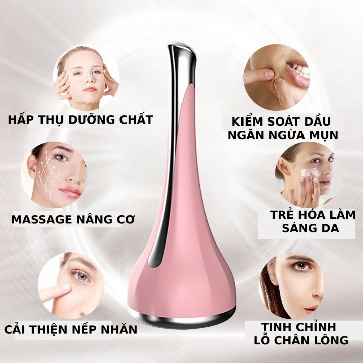 Máy massage mặt đa năng cầm tay THÚC ĐẨY THẢI ĐỘC DA- NGỪA MỤN- CẢI THIỆN NẾP NHĂNThiết kế sang trọng, Nhỏ gọn