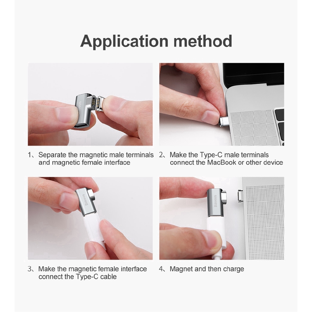 Đầu chuyển đổi USB Type C từ tính Baseus Mini Magnetic Type-C Converter cho Macbook Pro 16-17- Hàng chính hãng