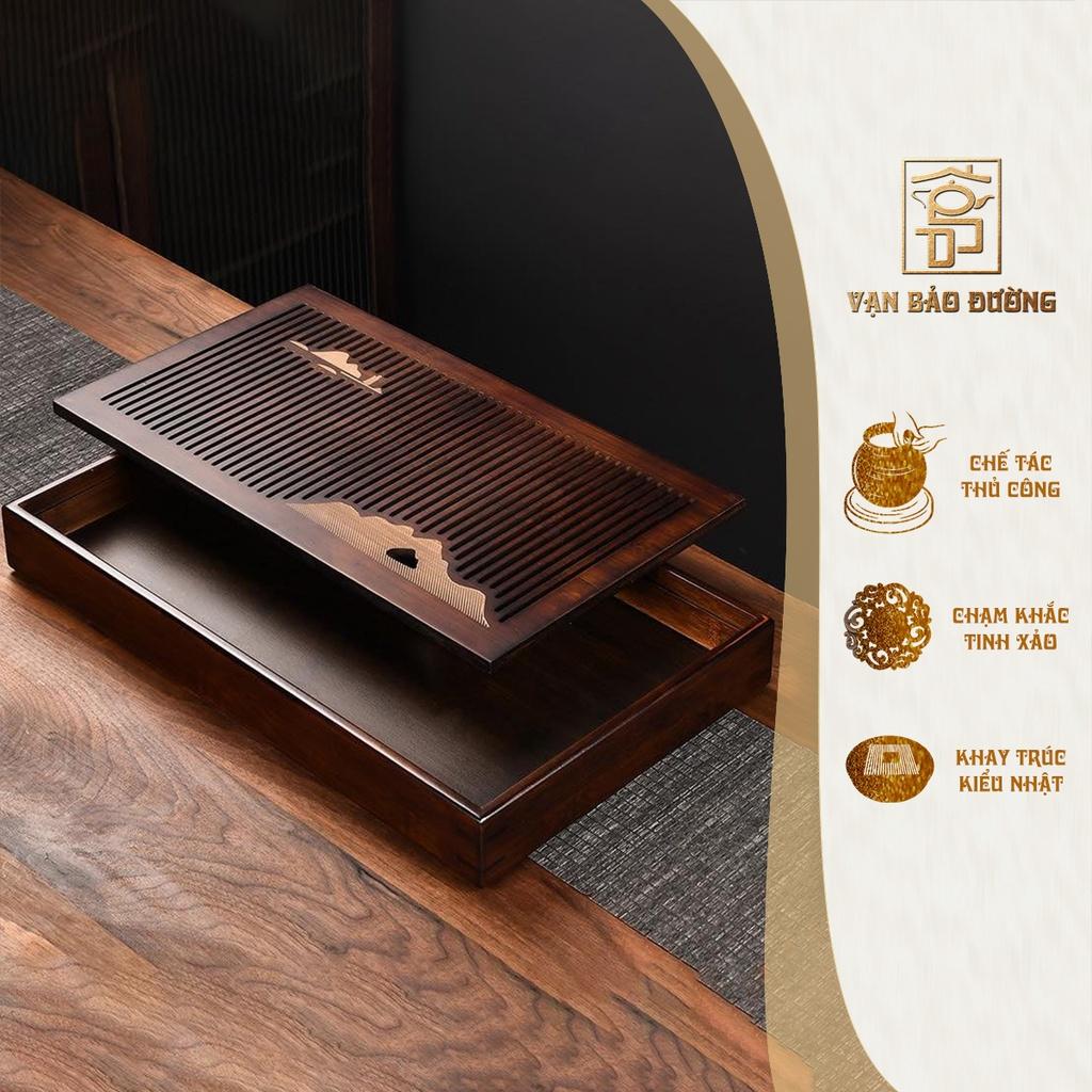 Khay trà trúc phong cách Nhật mộc mạc Vạn Bảo Đường - VBD040