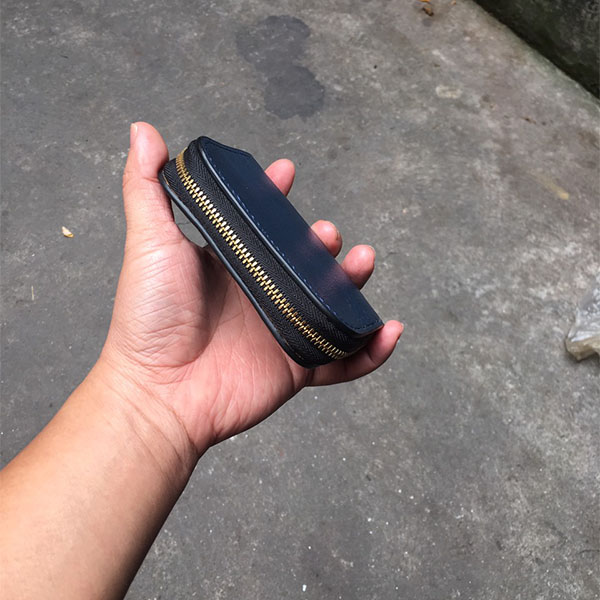 Ví zip Mini da bò nữ