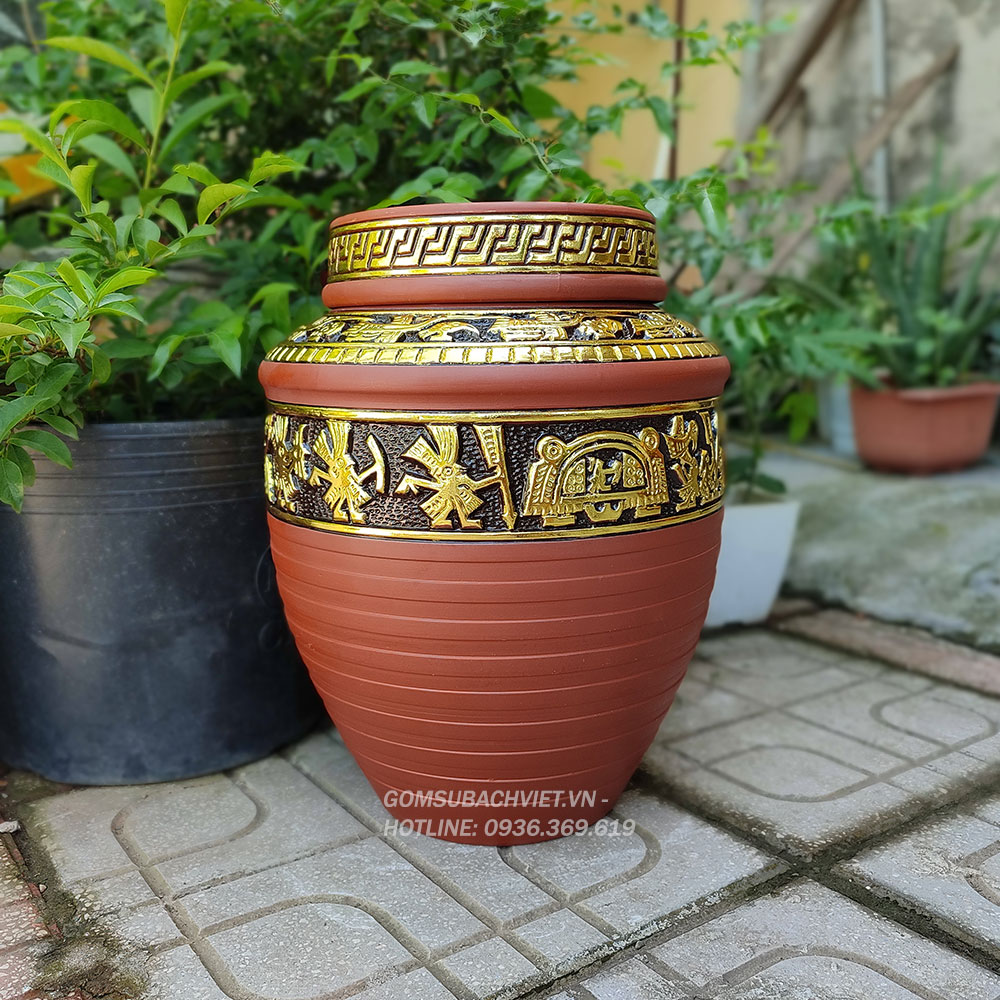 Chum sành dát vàng cao cấp Bát Tràng