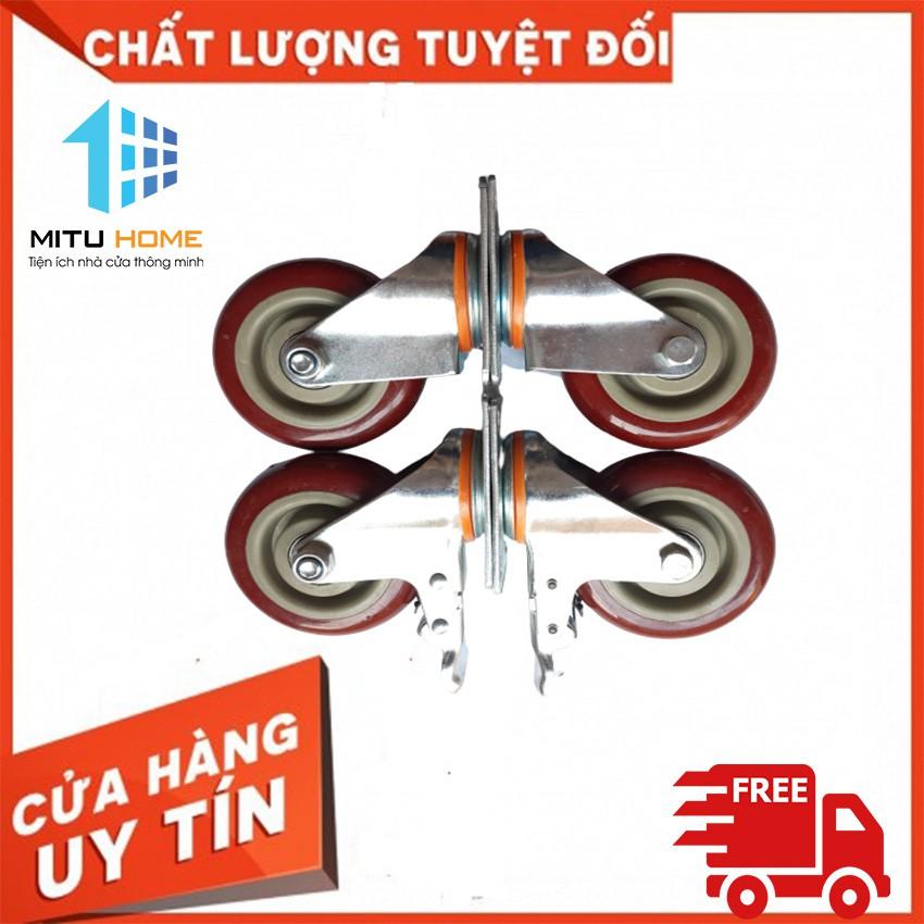 Bánh xe đẩy hàng xoay 360 độ cao cấp 10cm -  Mituhome - dùng để thay thế và hỗ trợ vận chuyển hàng