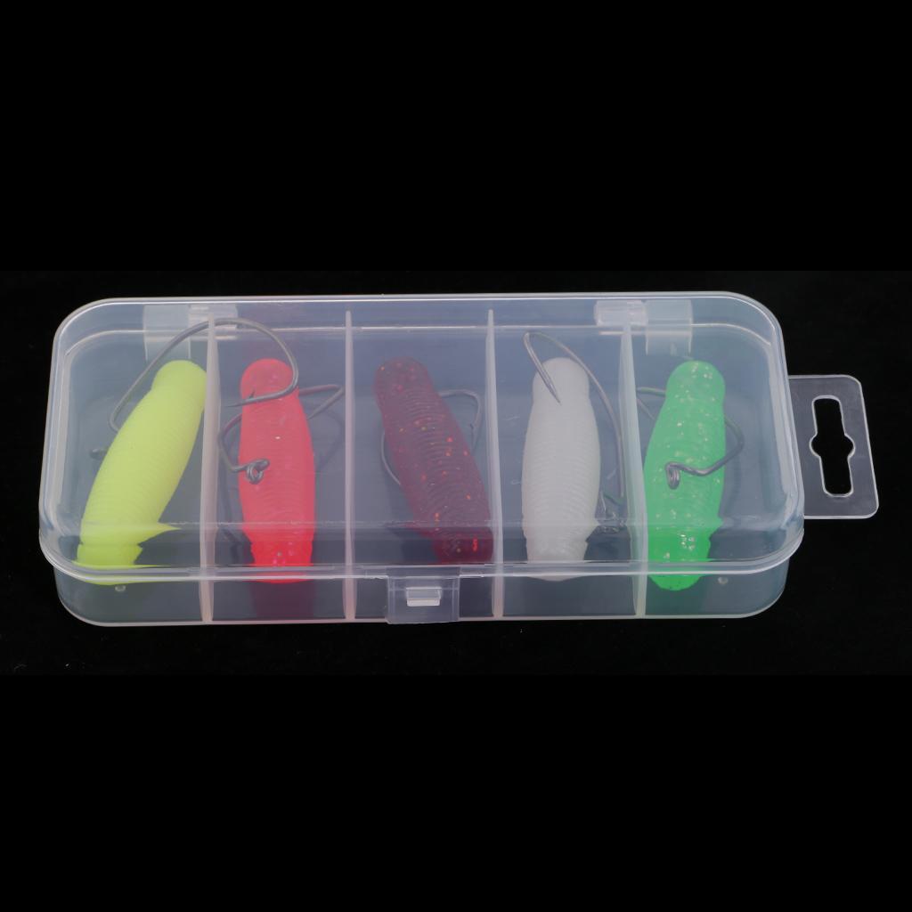 5 Pieces Artificial Soft Pupae PVC Plastic Fishing Lure Simulation Fishing Bait