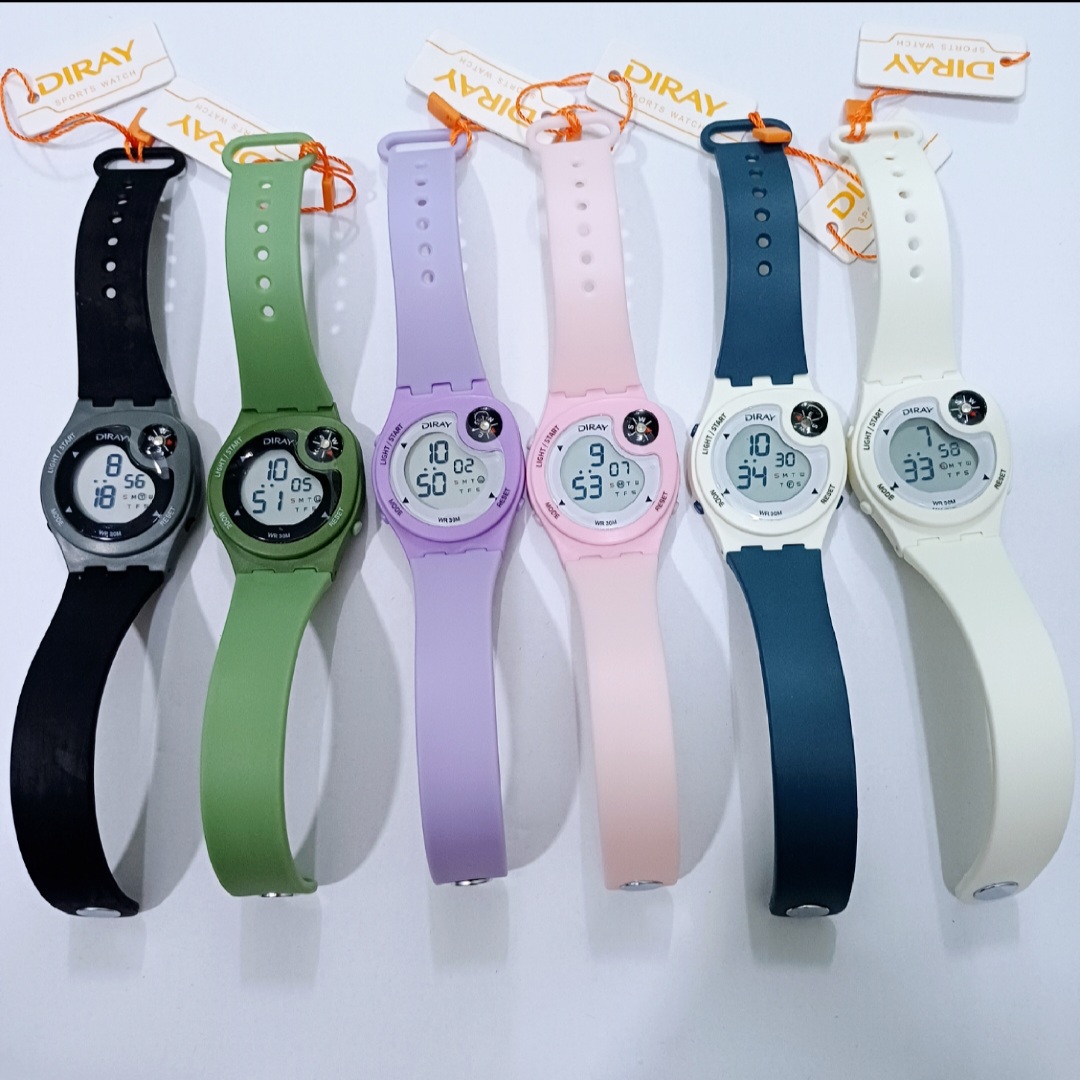 Đồng hồ điện tử có la bàn trẻ em, dây silicone nhiều màu, có bảo hành, chống nước