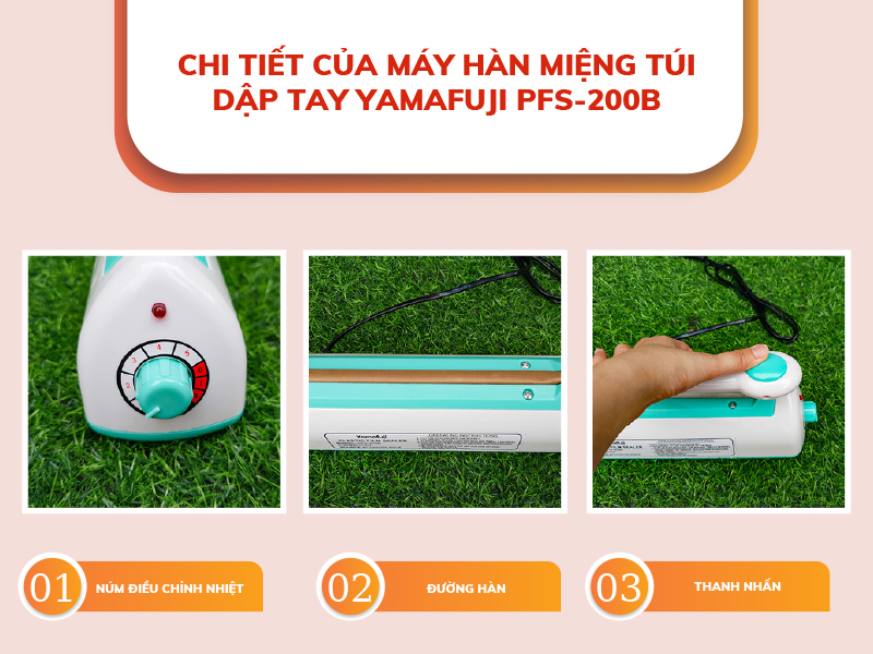 Máy hàn miệng túi dập tay Yamafuji PFS-200B Hàng chính hãng