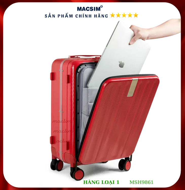 Vali cao cấp Macsim Hanke MSH9861 18 inch màu đỏ - Hàng loại 1