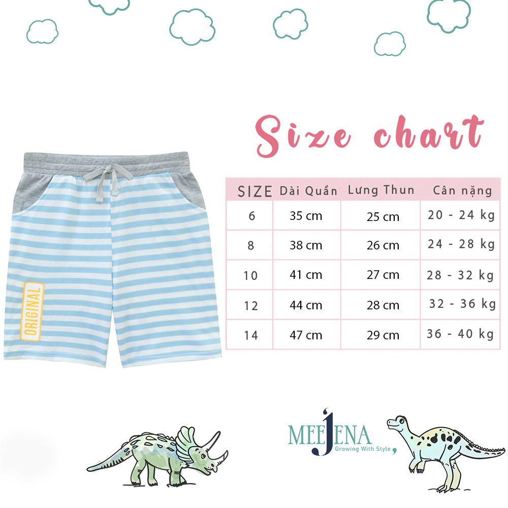 Quần Bé Trai Sọc Lưng Thun từ 20-24 kg - MEEJENA - 1134