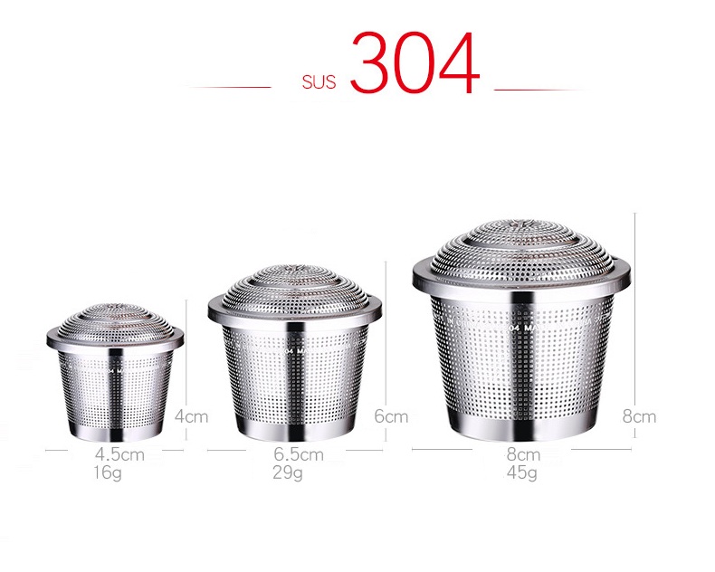 Dụng cụ lọc trà thả ấm inox 304 -  4x4.5cm 16g