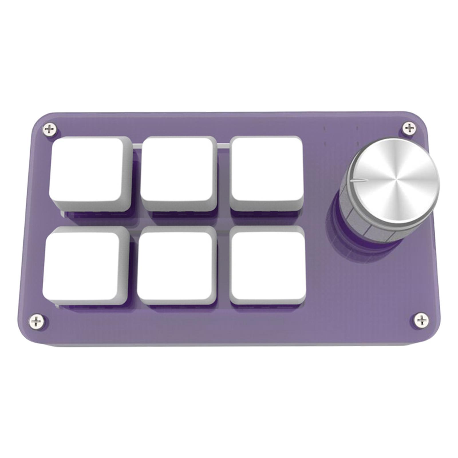 One-Handed Mechanical Keyboard with 6 Fully Programmable Keys Mini Gaming Keyboard USB Custimize Keypad One for Game Media Player