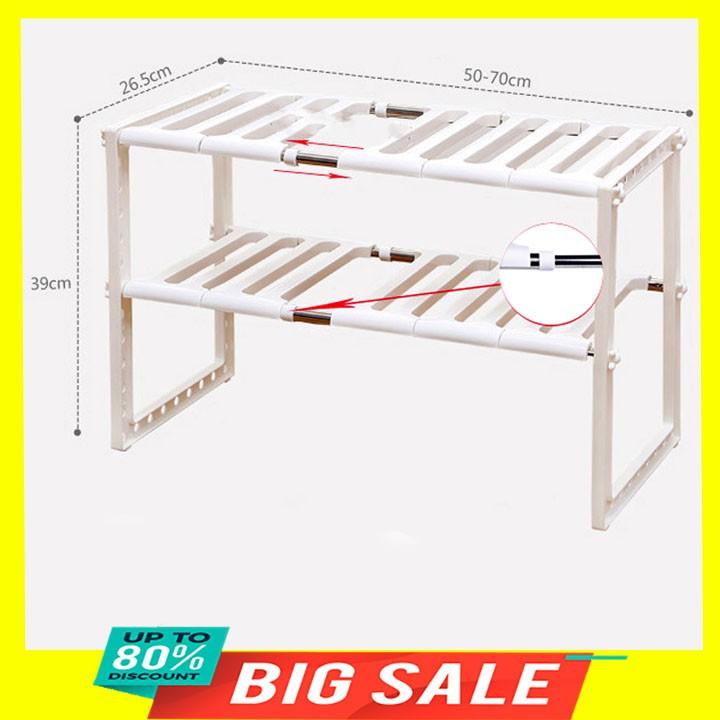 Kệ để sách để gầm bếp ga xoong nồi giầy dép đa năng màu trắng đẹp 40x30x10cm