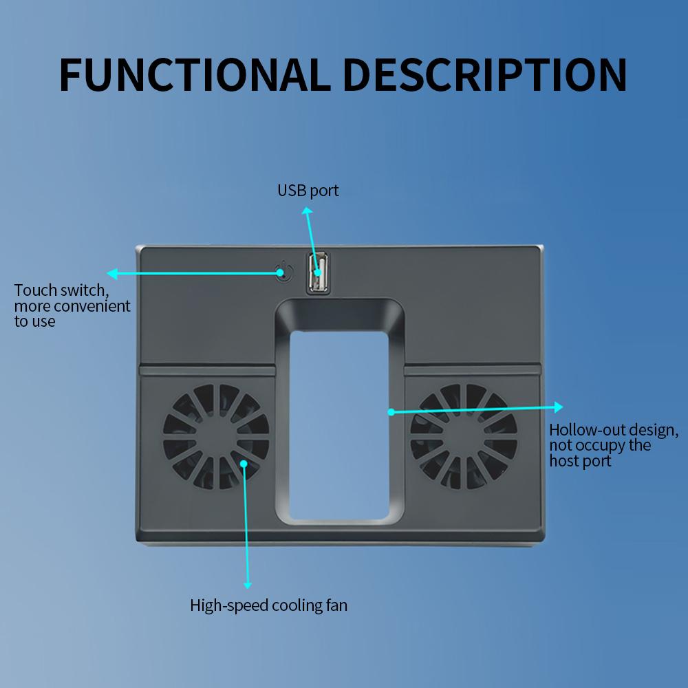 Game Console Cooling Fan with 2 High-speed Cooling Fans Touch Switch USB Interface Low Noise for Xbox Series X