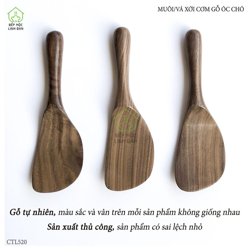 Muôi/vá xới cơm, vét bột, trộn salad_Gỗ óc chó nhập khẩu siêu sạch