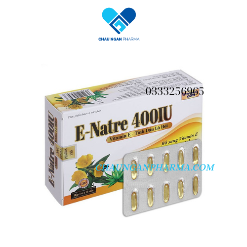 Viên uống E–Natre 400IU Bổ sung vitamin E, giúp sáng da và hạn chế lão hóa da thành phần từ lô hội và hoa anh thảo