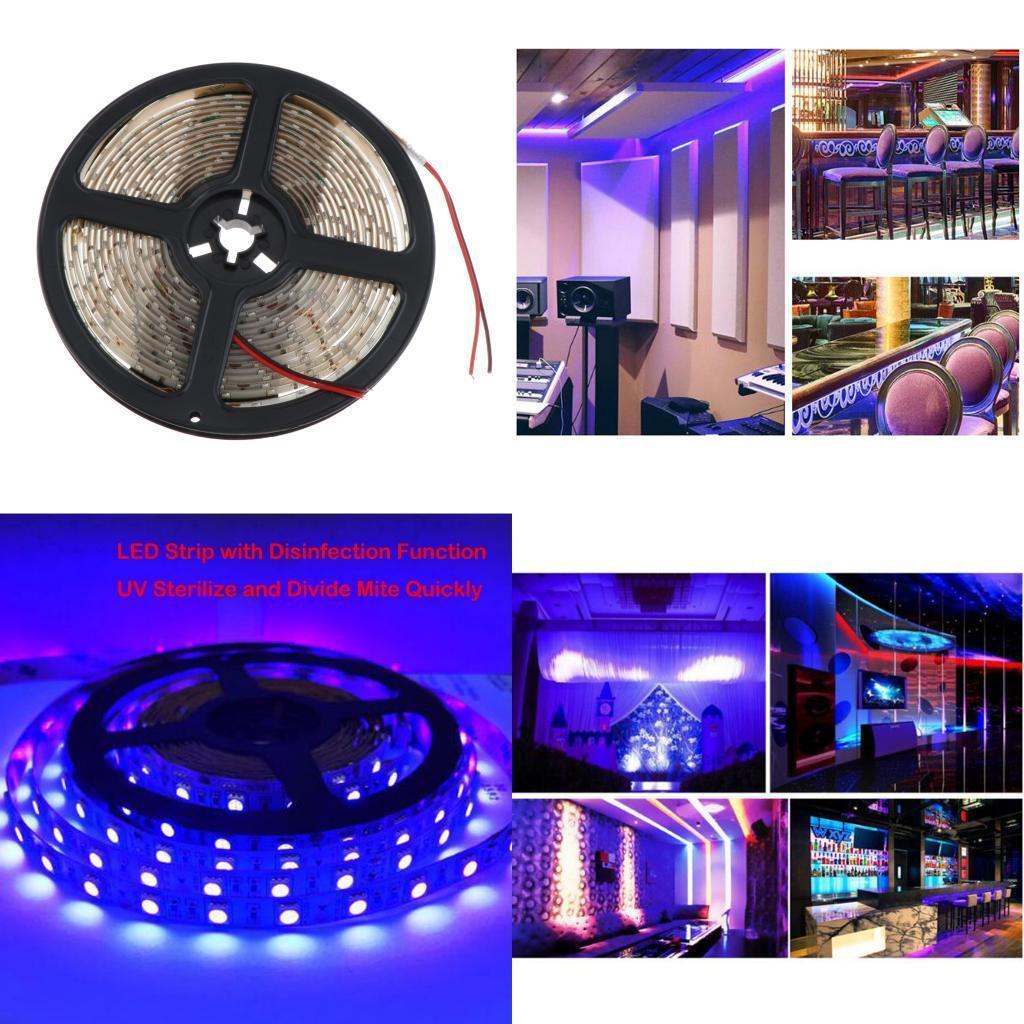 12V UV Ultraviolet Purple LED Strip Lights Waterproof UV Lamp