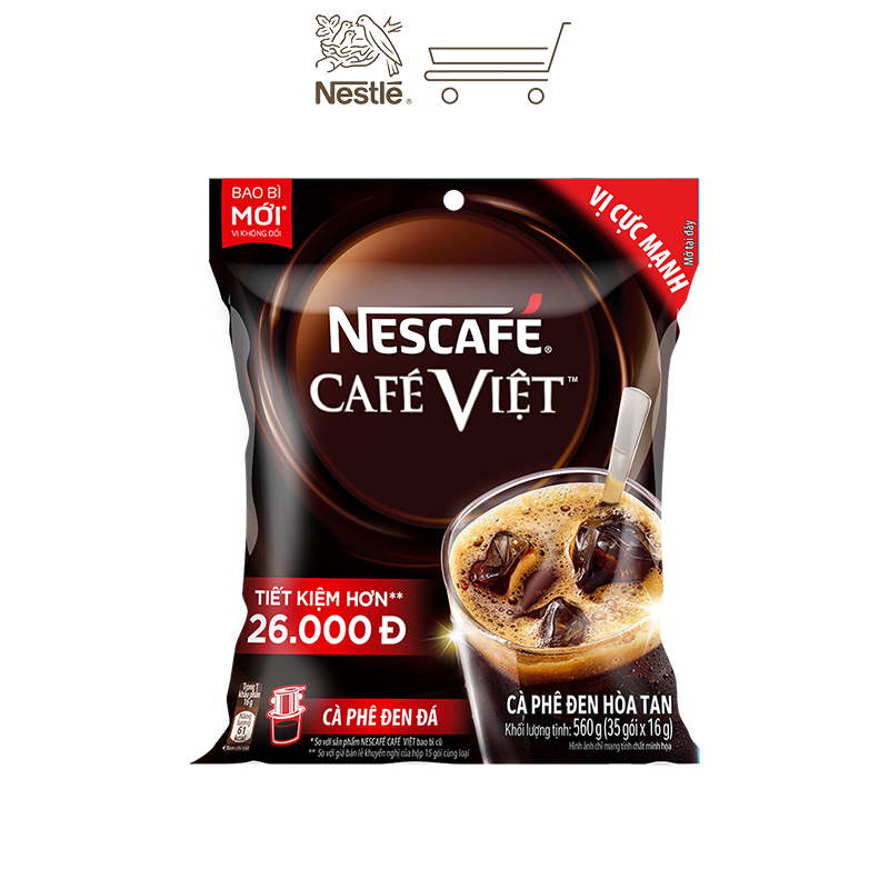 Cà phê hòa tan Nescafé café Việt cà phê đen đá (Túi 35 gói x 16g)