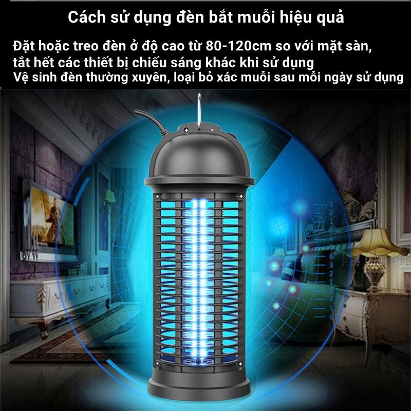 Đèn bắt muỗi hình trụ UMK10-6WC có công tắc bật tắt, dây điện dài 2m