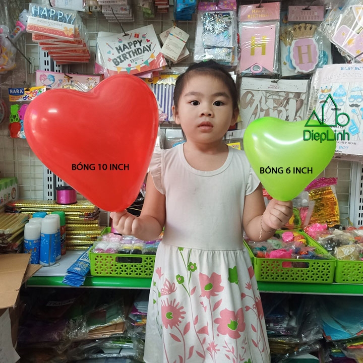 50 Bong Bóng Trái Tim Thái Lan Lớn Nhiều Màu Trang Trí Tiệc Sinh Nhật Lễ 10 inch
