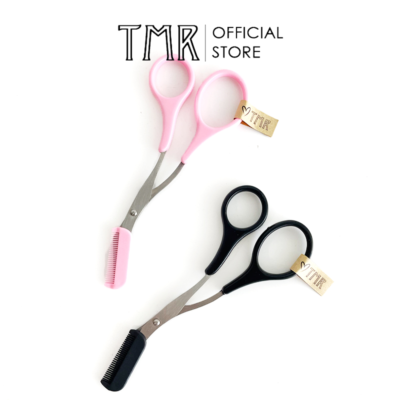 Kéo tỉa lông mày TMR - Tool In My Room, tiện lợi, chất lượng cao, được thiết kế với một chiếc lược nhỏ tiện lợi, nhỏ gọn - Lựa chọn 2 màu đen hoặc hồng