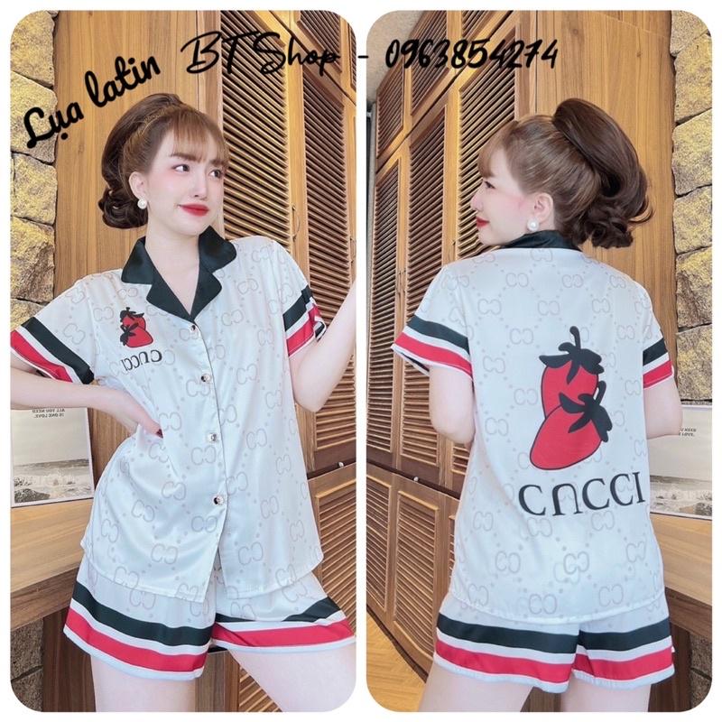 Đồ ngủ mặc nhà pijama lụa latin đùi hoạ tiết freesize 42-57kg