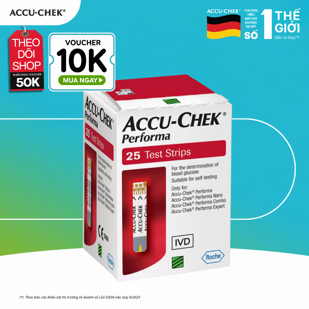 Hộp 25 Que Thử Đường Huyết ACCU-CHEK Performa