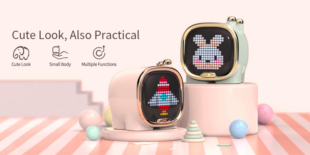 Divoom Zooe Pixel Art Loa Bluetooth Di Động Âm Nhạc Mini Dễ Thương Thiết Lập Bàn Làm Việc Không Dây Quà Tặng Giáng Sinh Cho Trẻ Em Color: GREEN