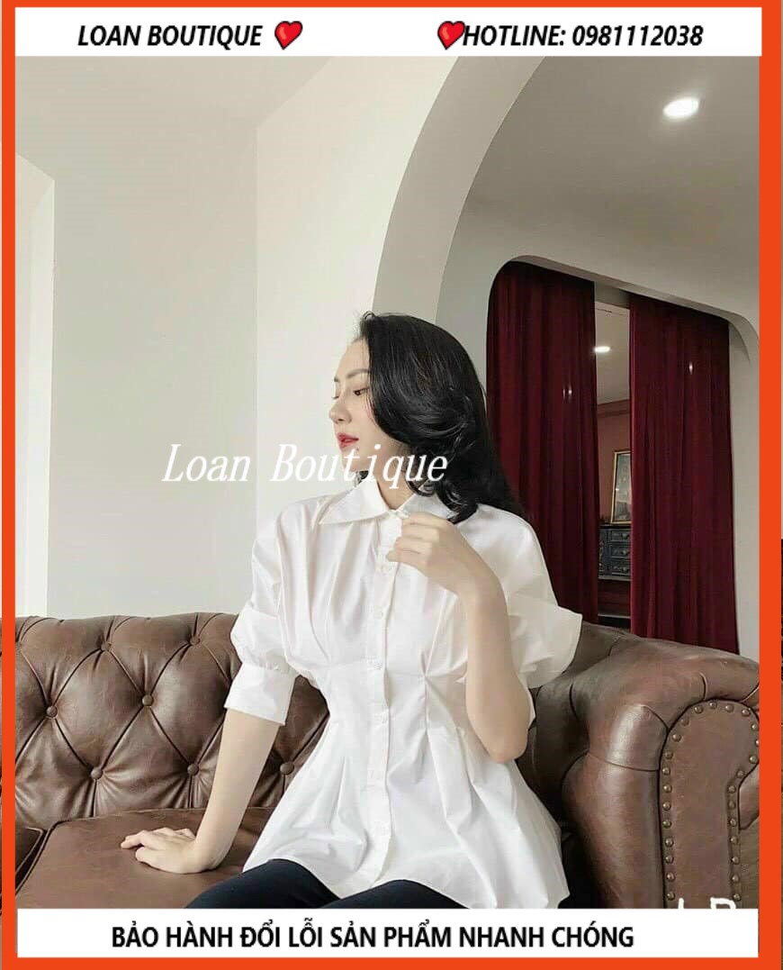 Sơ mi rúm eo nữ đẹp_Áo somi kiểu nữ LOANBOUTIQUE