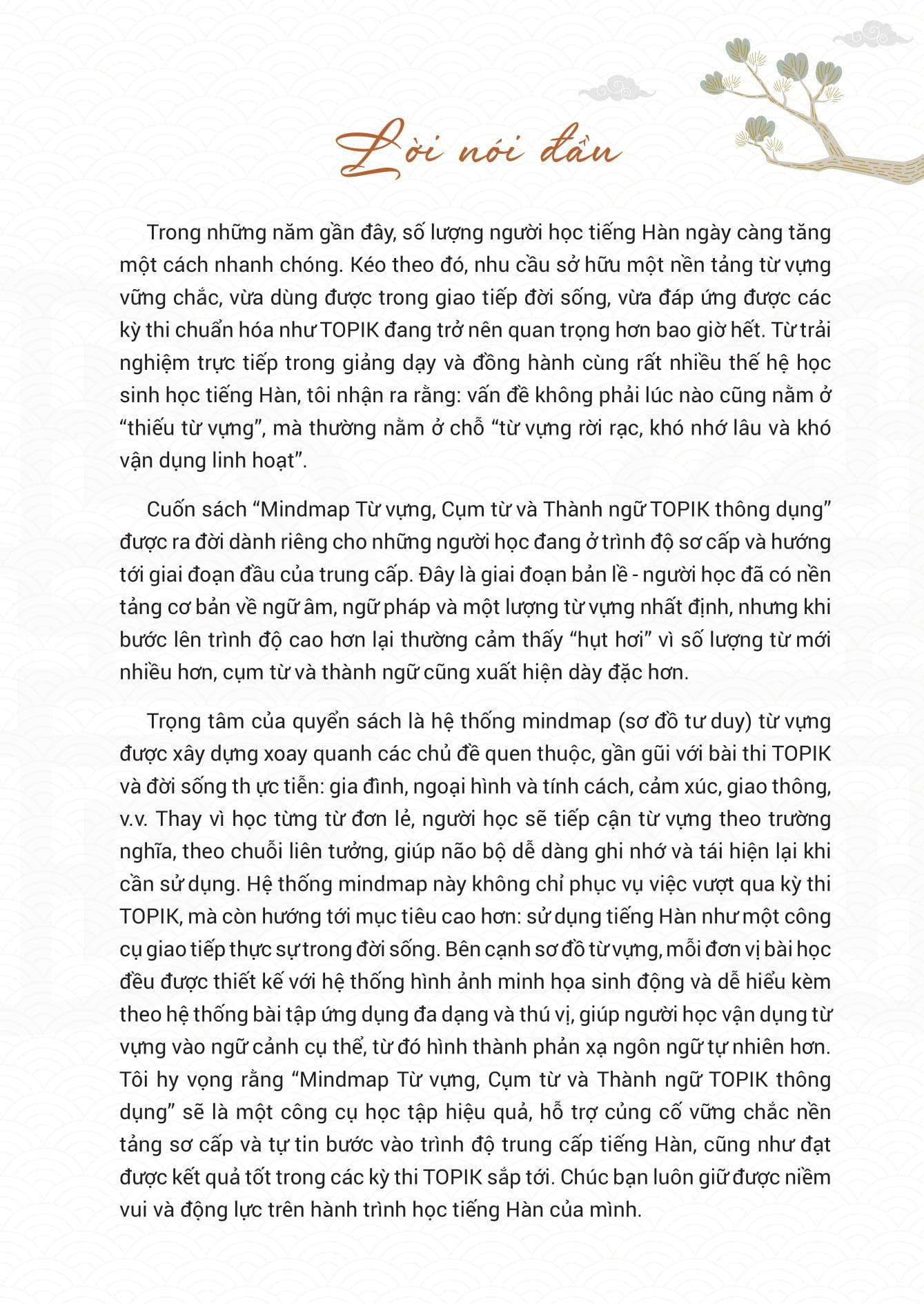 Sách - Mindmap Từ Vựng, Cụm Từ Và Thành Ngữ TOPIK Thông Dụng