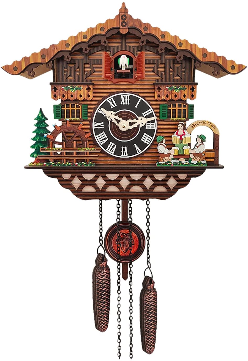 Đồng hồ treo tường  chim cúc cu bằng gỗ cổ điển - Ngôi nhà nổi DHTT70