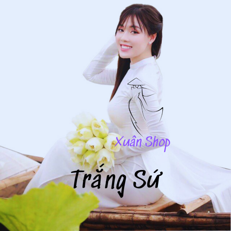 Áo dài trắng học sinh 2 tà lụa mỹ / áo dài nữ sinh / áo dài truyền thống - S
