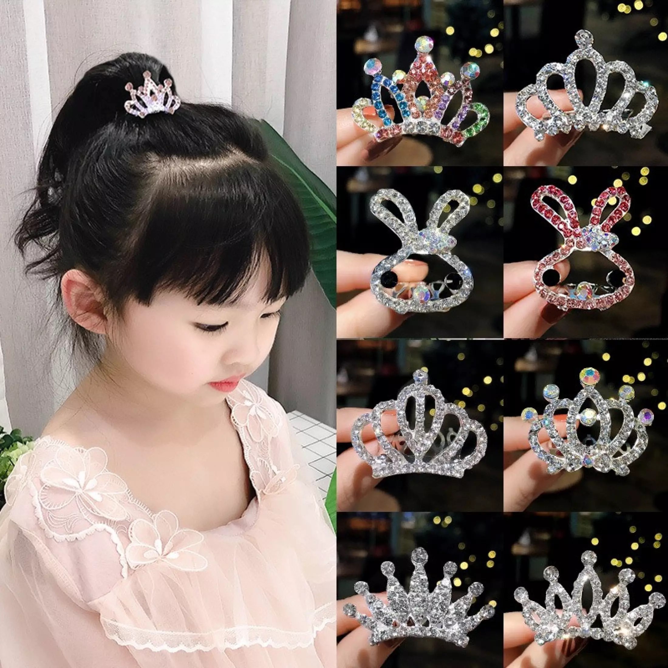 Cài tóc vương miệng đính hạt lấp lánh HT120 - Giao Ngẫu Nhiên