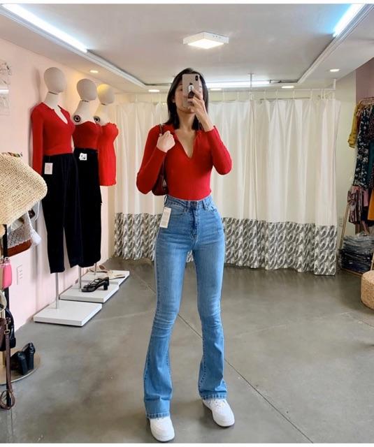 QUẦN JEANS LOE DÁNG DÀI- ống Bass dài jeans mềm giãn