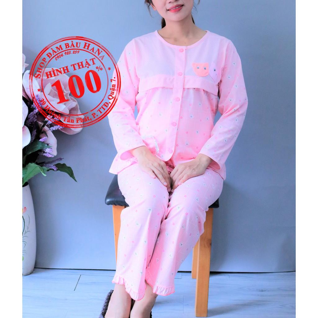 Đồ bộ bầu và sau sinh thun cotton dễ thương