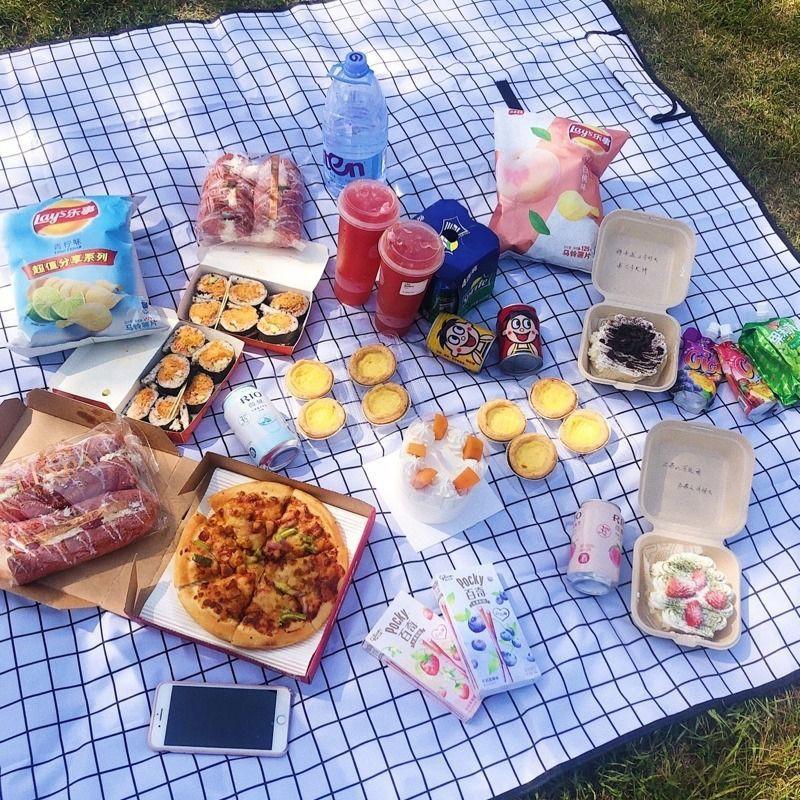 Thảm trải picnic kẻ caro xinh xắn - background phông nền trải thảm cỏ , chụp ảnh picnic