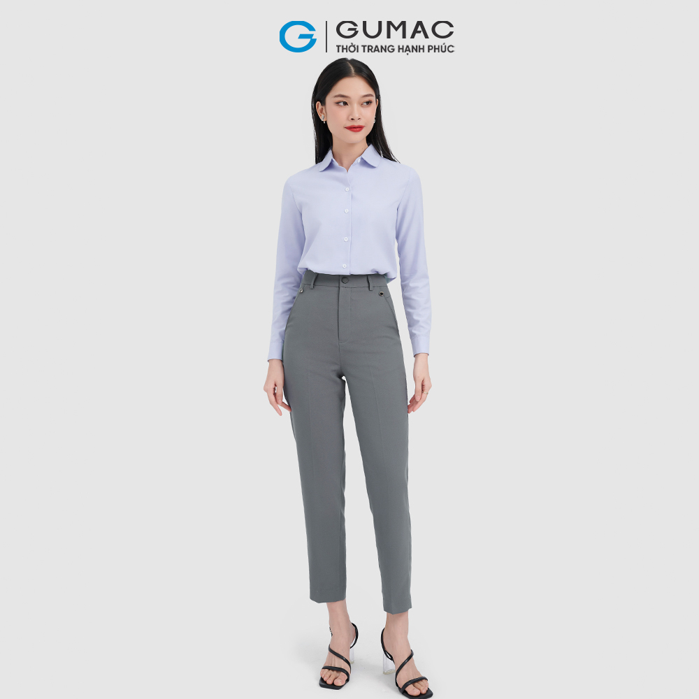 Quần tây nữ GUMAC QC10027 ống đứng trang trí nút công sở nhiều màu