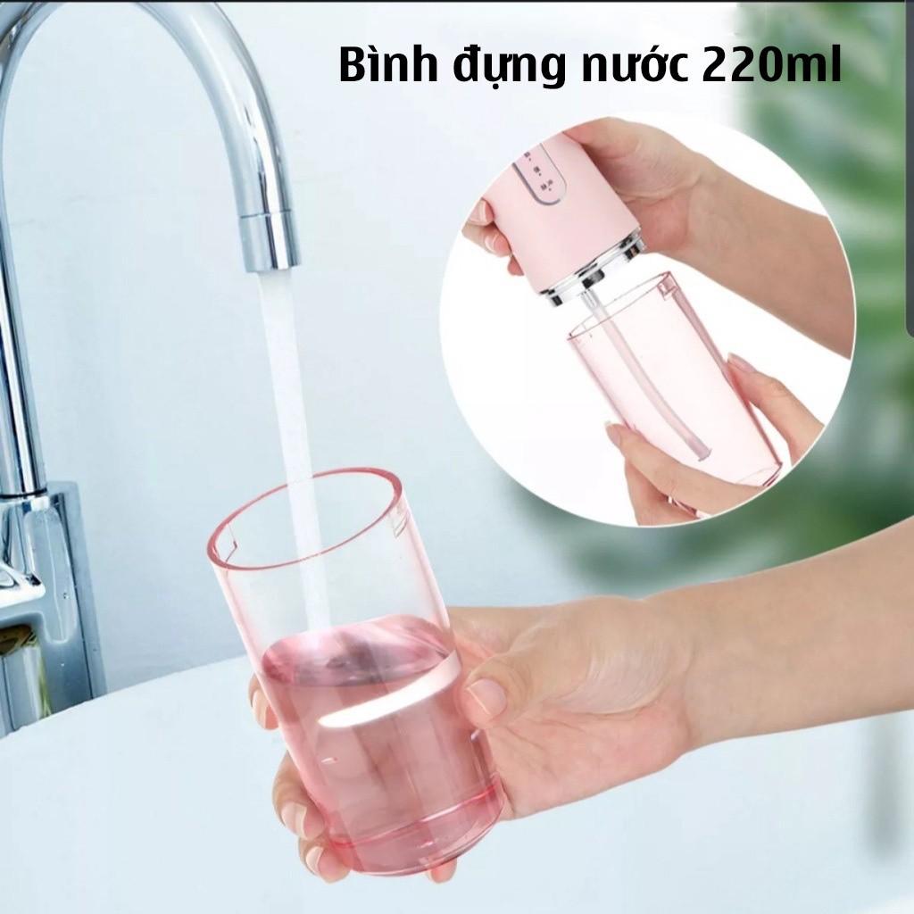 Máy Tăm Nước Cầm Tay Oral Irrigator Sạc Pin Tiện Dụng, Tăm Nước Vệ Sinh Răng Miệng Công Nghệ Châu Âu - Tặng Kèm 4 Đầu