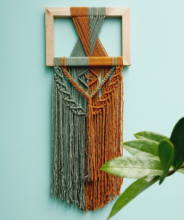 Mành Macrame Khung gỗ