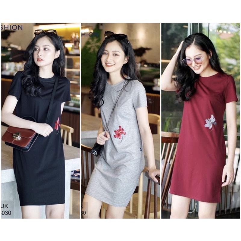 Đầm cotton thêu hoa tuyết liên hàng công ty