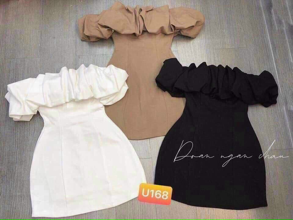 ĐẦM TRỄ VAI PHỐI VOAN KIẾNG QUÁ ĐẸP MÀU Y HÌNH