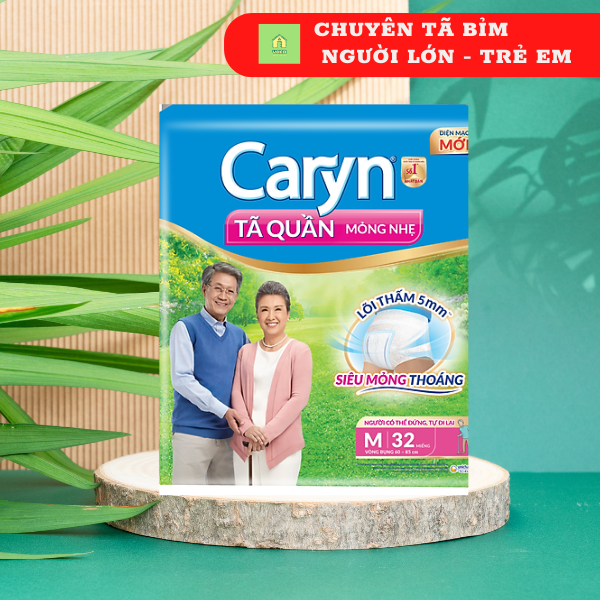 Tã quần người già Caryn size M gói lớn 32 miếng siêu tiết kiệm
