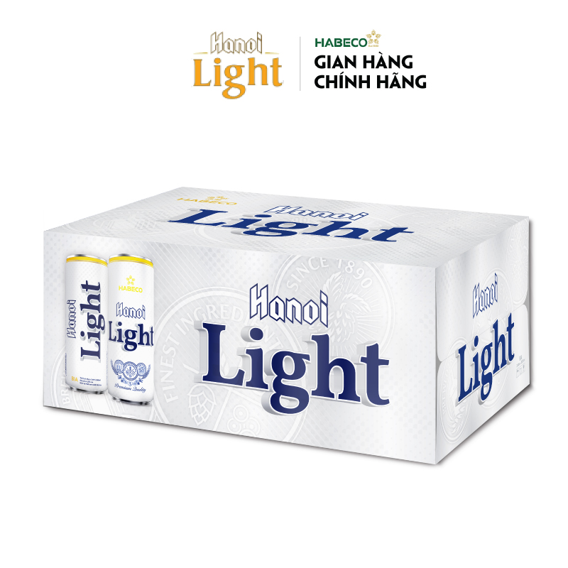 Combo 2 Thùng Bia Hanoi Light - Thùng 24 lon 330ml