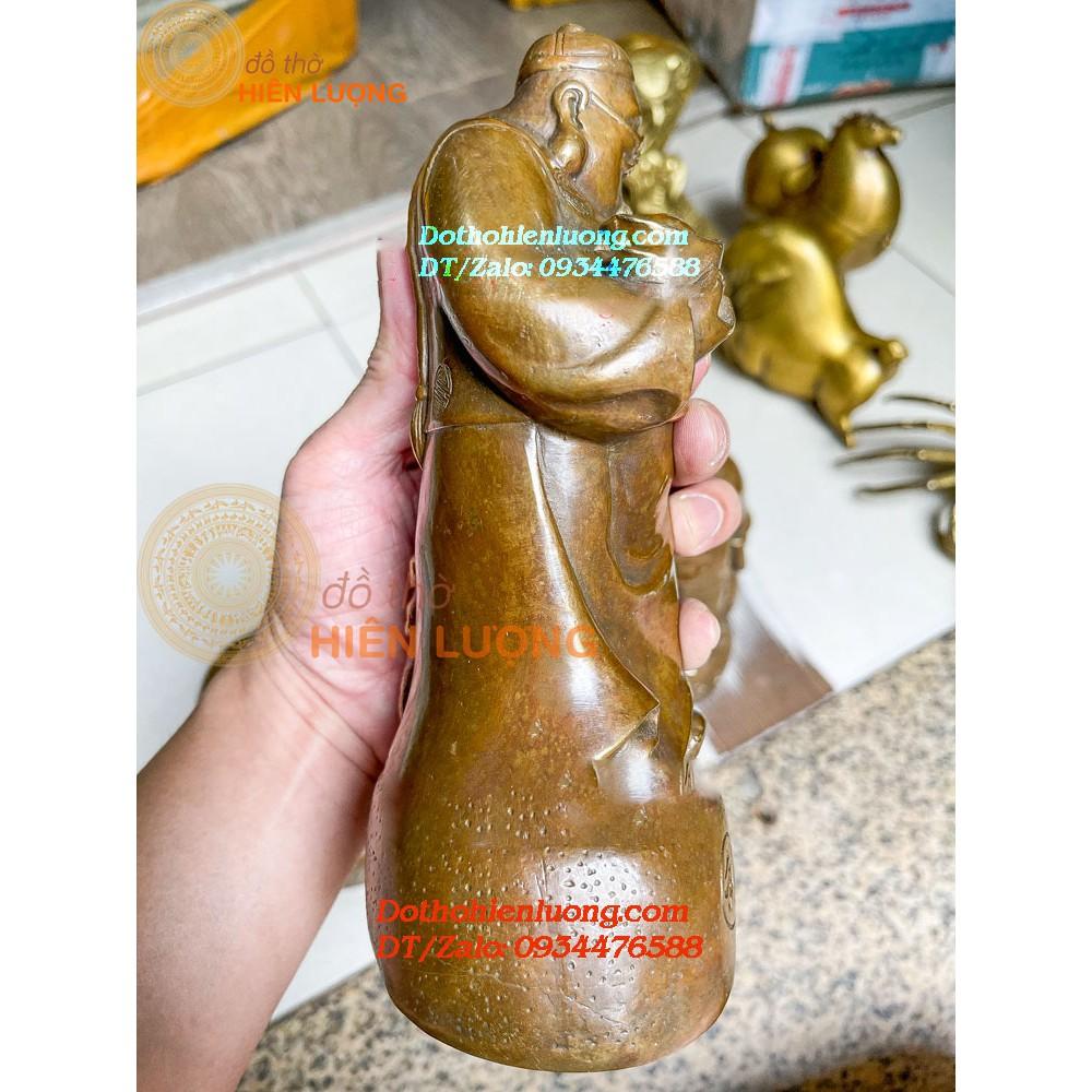 Tượng Lão Quản Gia Màu Nâu Bằng Đồng Thau Nguyên Chất Cao 22cm, Nặng 1,8kg