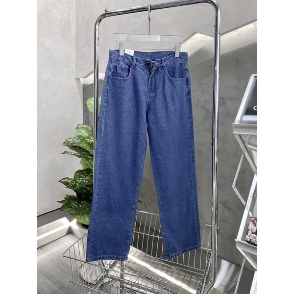 Baggy jeans trơn xanh đậm jeans nam mẫu như ảnh