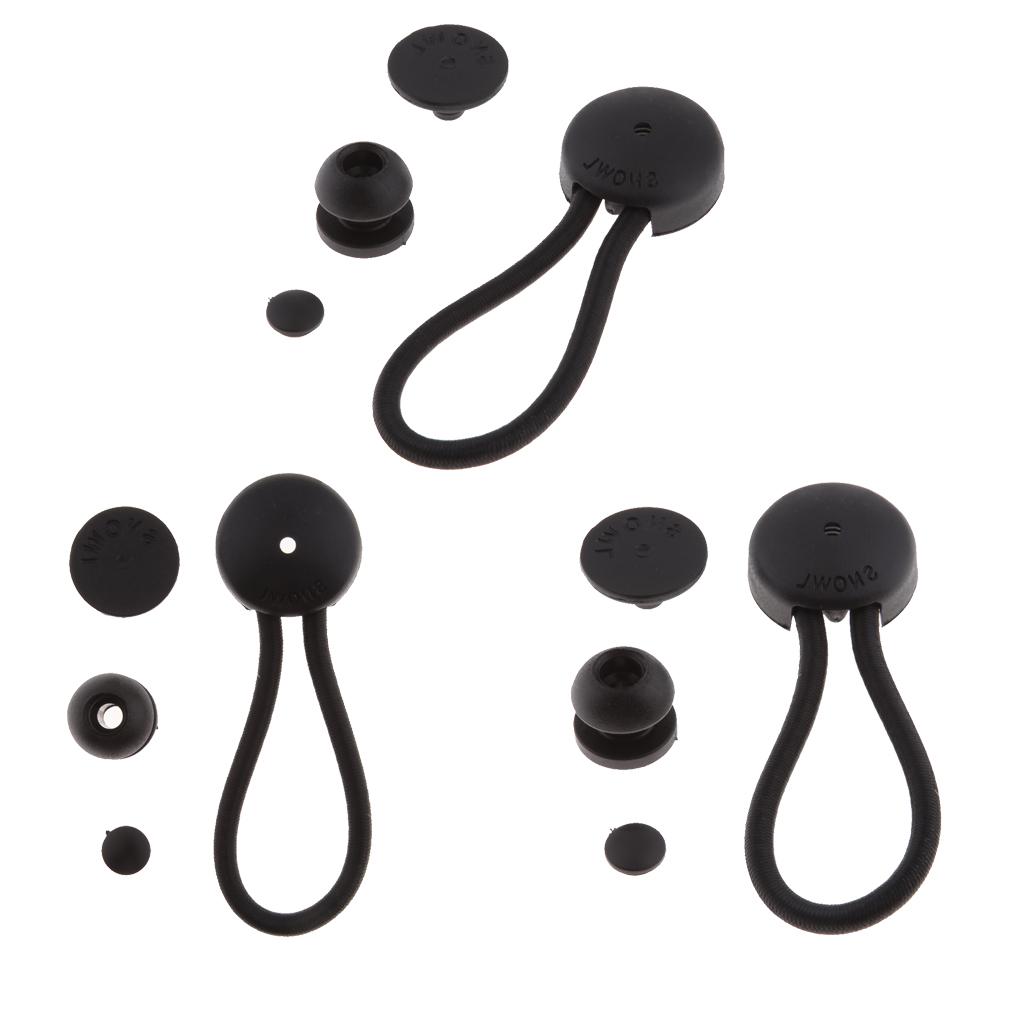 3 Đen Bóng Bungee Bungie Dây Bạt Thắt Lưng Dây Tán Mới