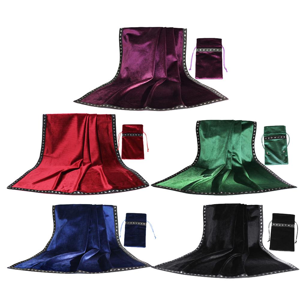 Elegant Astrology Altar Tarot Table Cloth Divination Soft Velvet Cloth Pouch