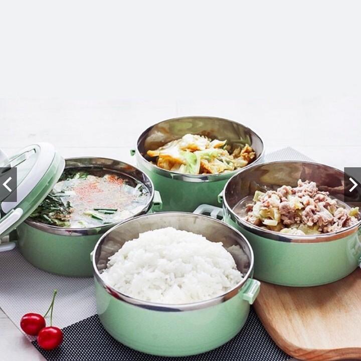 Hộp Đựng Cơm Giữ Nhiệt 4 Tầng, Cặp Lồng Đựng Cơm Lúa Mạch Giữ Nhiệt, Ruột Inox, 2,5l Lít siêu Tiện Dụng.