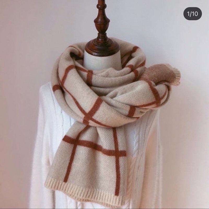KHĂN LEN QUÀNG CỔ NAM NỮ KHĂN CHOÀNG LEN NAM NỮ VINTAGE MỀM MỊN DÀY CỰC ẤM ĐÍNH KÈM QUẢ DỨA