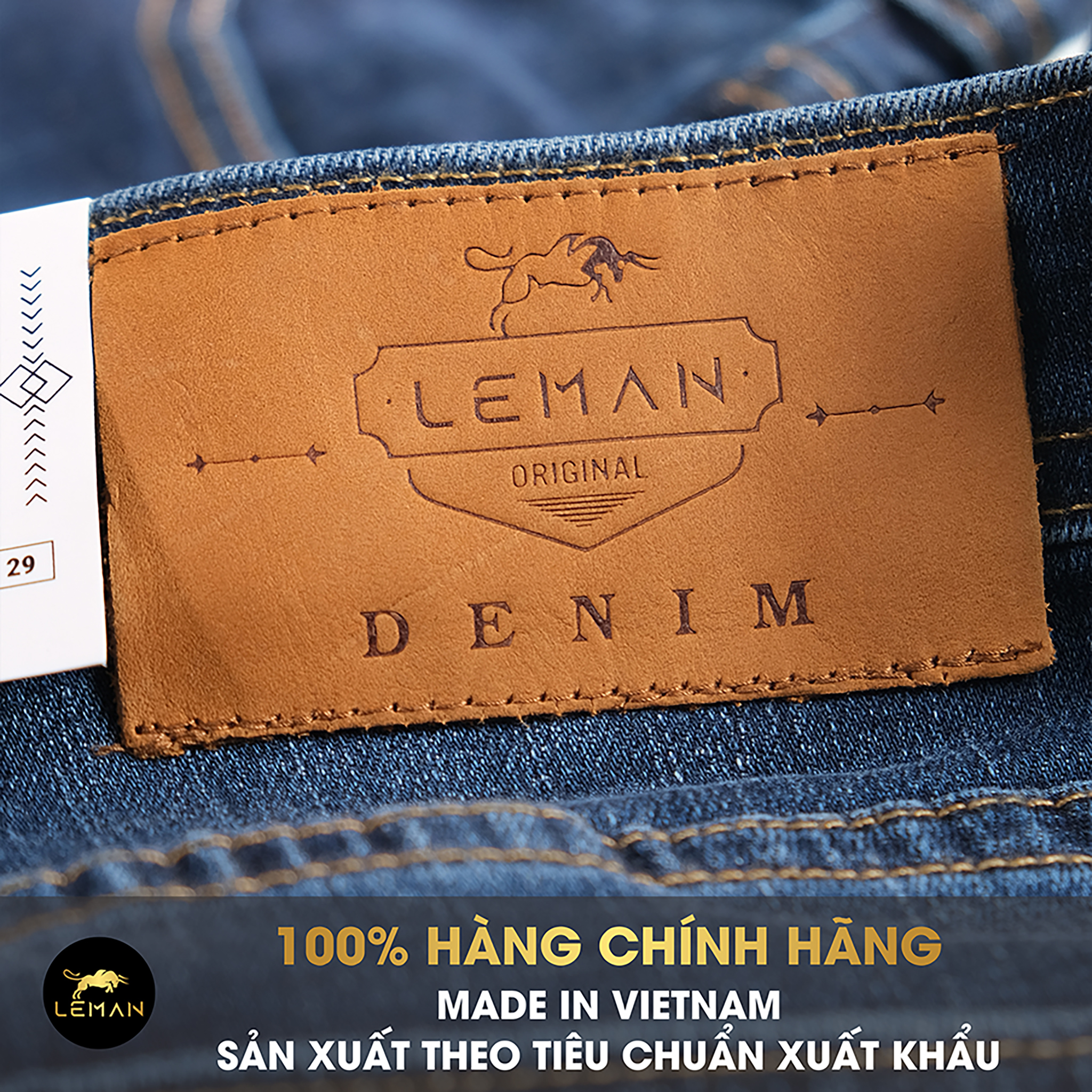 Quần Short Jean nam Leman xanh trơn JL01 - Slim straight Form